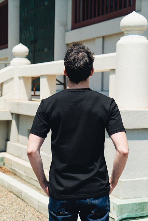 ZA TOKYO ベーシッククルーネック黒Tシャツ