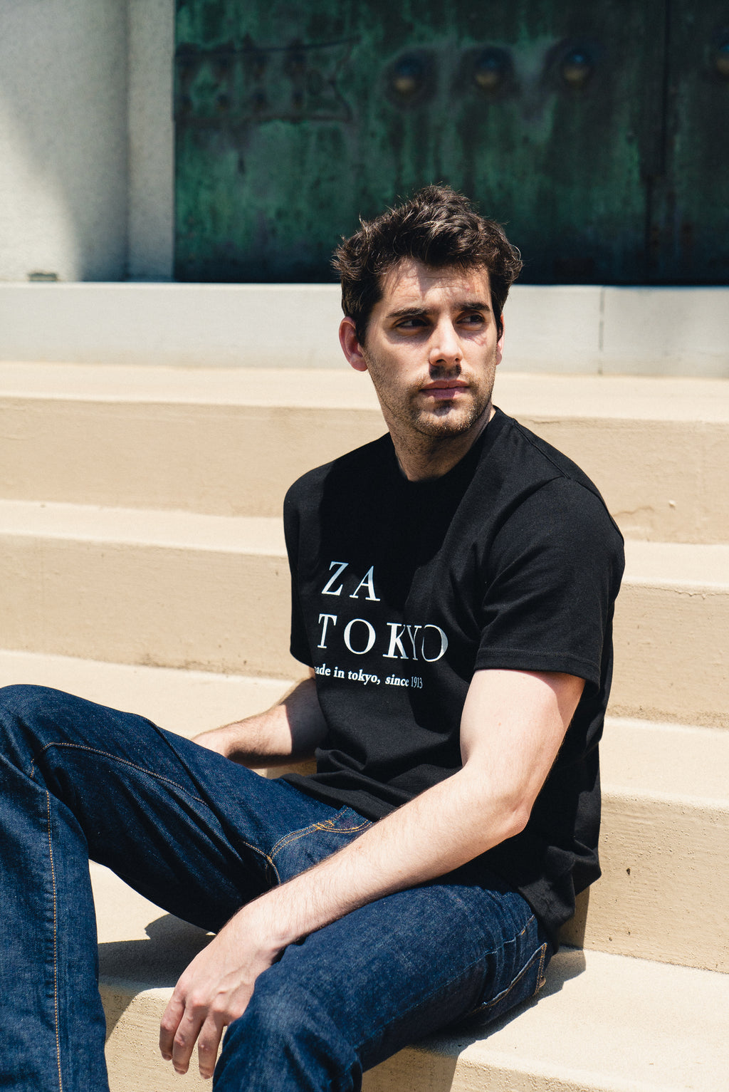 涼しい❗洗濯機で洗える❗とても着心地がいい❣️エルメスポロネックTシャツ2023 ZA TOKYO ベーシッククルーネック黒 GRAPHICT07 | MADE IN TOKYO