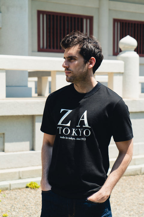 ZA TOKYO ベーシッククルーネック黒 GRAPHICT03